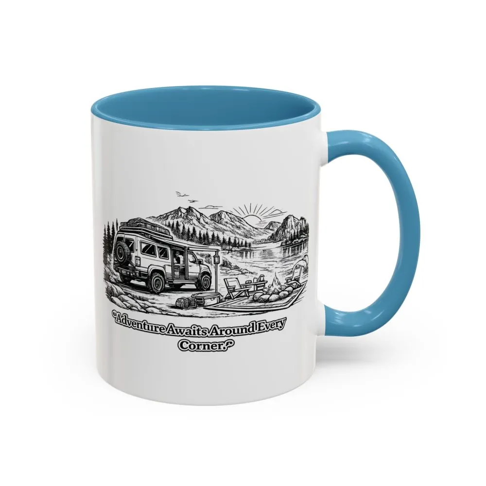 5103001320150980444_2048.jpeg Accent Coffee Mug (11, 15oz) — "Adventure Awaits Around Every Corner" Design Minimal-Line
