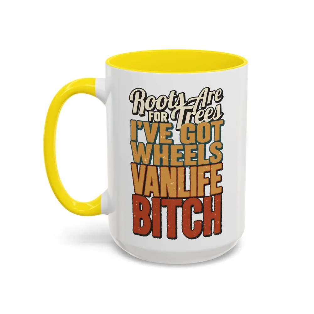 Accent Coffee Mug (11, 15oz) — "Roots Are For Trees" Design F**K-Line