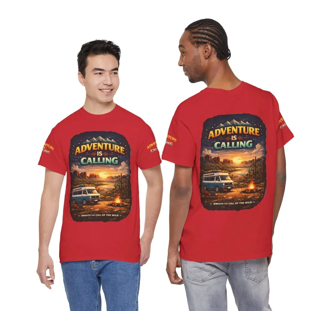 5159512963133000237_2048.jpeg Unisex Heavy Cotton Tee — "Adventure Is Calling" Design Scenic-Line