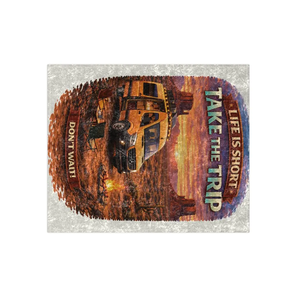 5169435215701255358_2048.jpeg Crushed Velvet Blanket —"Live Is Short Take The Trip" Design Scenic-Line (Campervan)