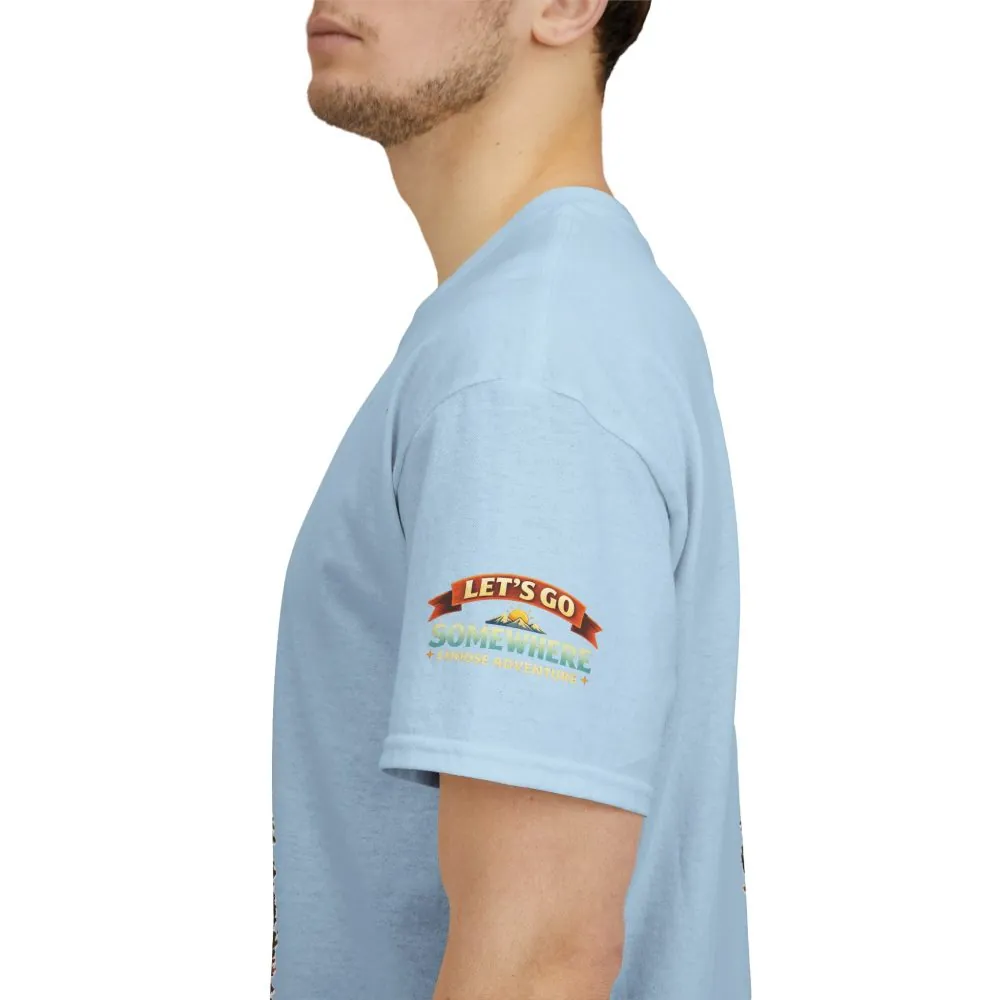 5182941374825498886_2048.jpeg Unisex Heavy Cotton Tee — "Lets Go Somewhere" Design Scenic-Line