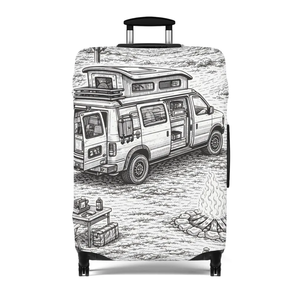 5189286293532358652_2048.jpeg Luggage Cover — Adventure Camper Sketch Travel Suitcase
