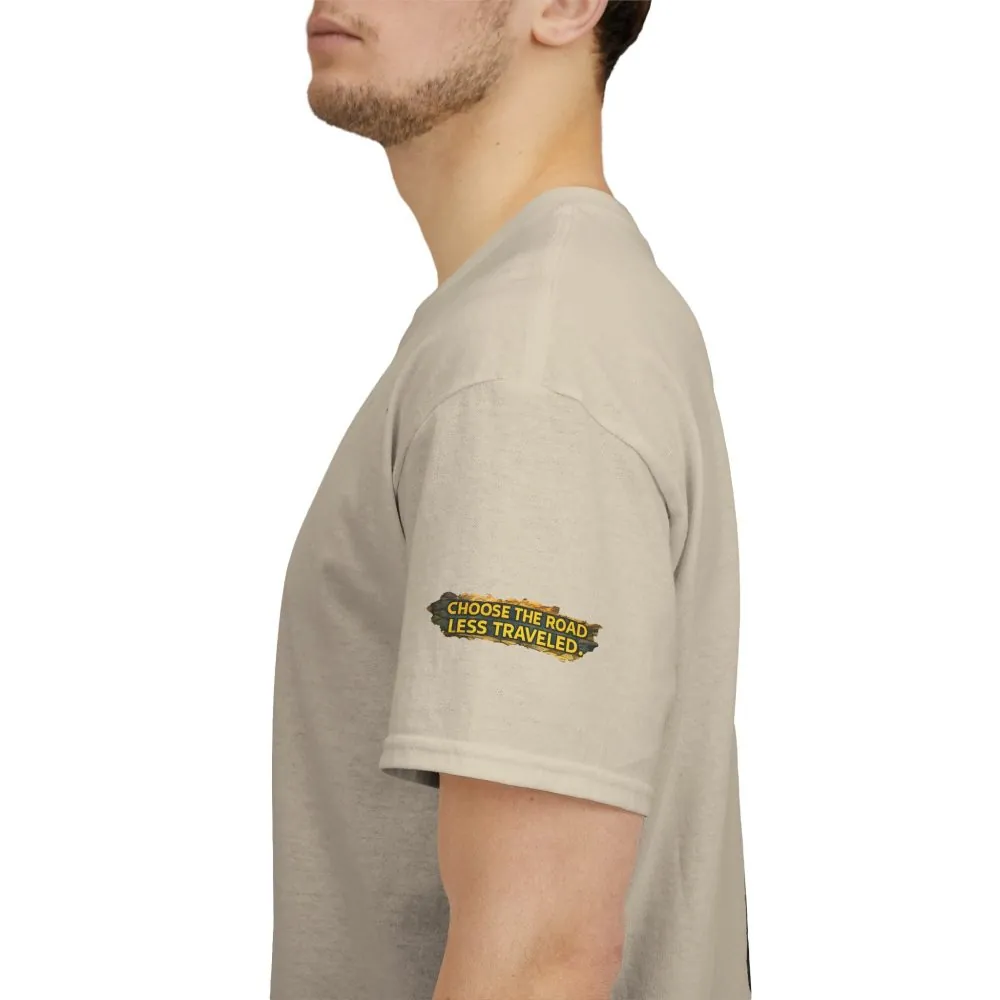 5196016414326292562_2048.jpeg Unisex Heavy Cotton Tee — "Choose The Road Less Traveled" Design Cubic-Line