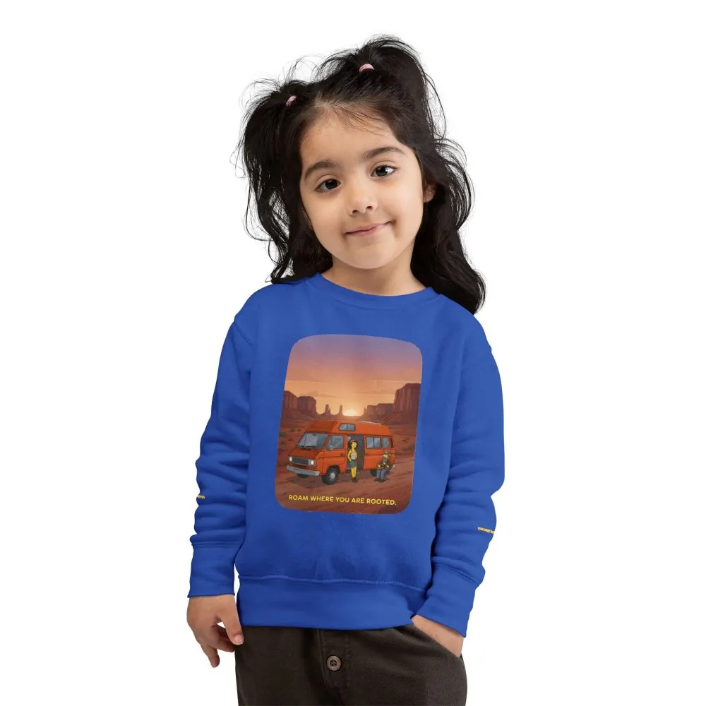 5200608821371586685_2048.jpeg Toddler Sweatshirt - "Roam Where You Are Rooted" (Design Sitcom-Line)