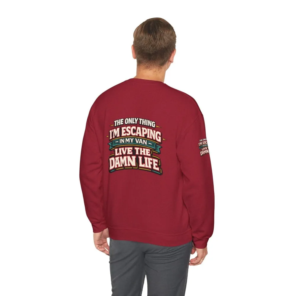 Unisex Heavy Blend™ Crewneck Sweatshirt — "The Only Thing I´m Escaping" Design F**K-Line