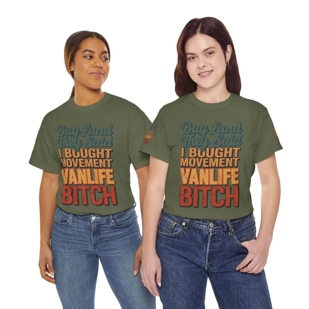 Unisex Heavy Cotton Tee — "Buy Land They Said" Design F**K-Line