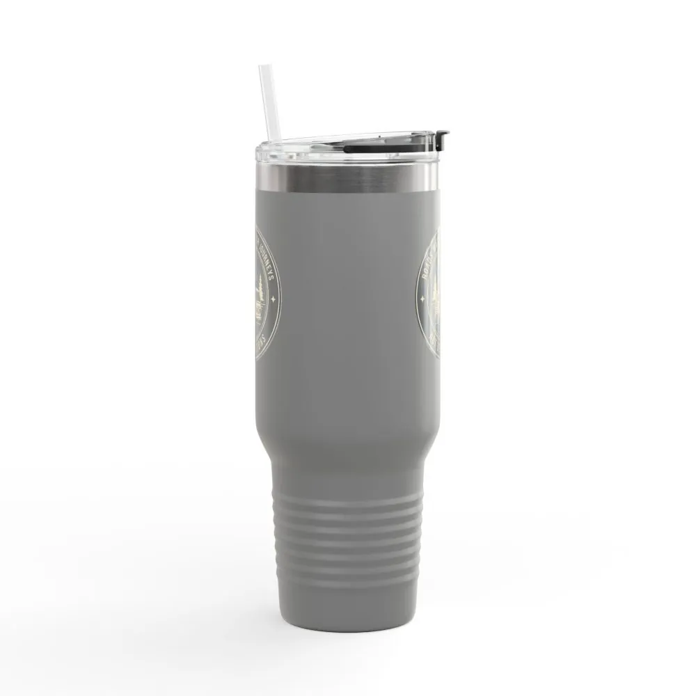 5245282993045337362_2048.jpeg Insulated Travel Mug -'ROAD WHERE MADE FOR JOURNEYS-NOT DESTINATIONS' (40oz ) – Retro Camper Design, Keep Drinks Hot or Cold