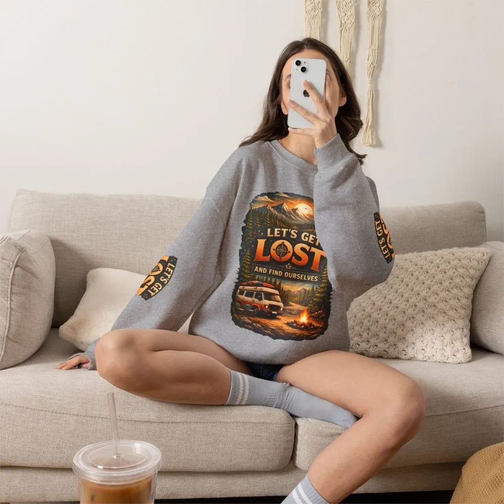 5248951629487735061_2048.jpeg Unisex Heavy Blend™ Crewneck Sweatshirt — "Let´s Get Lost And Found Ourselfs" Design Scenic-Line