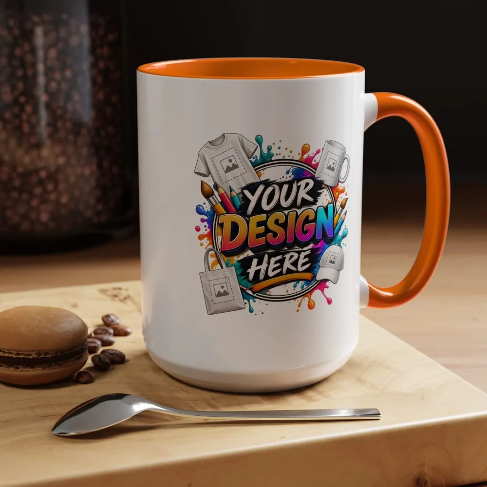 Accent Coffee Mug — Colorful 'Your Design Here' Artist Print (11/15 oz)