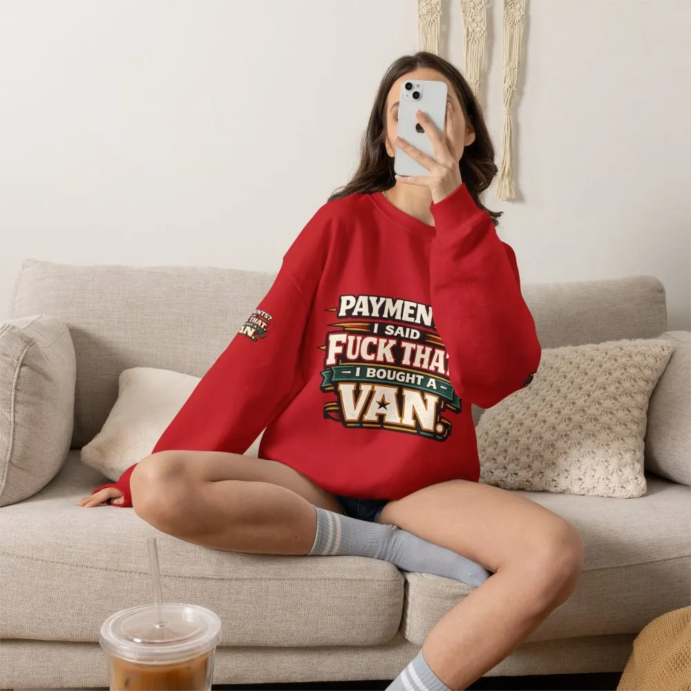 Unisex Heavy Blend™ Crewneck Sweatshirt — "Payments?I Said" Design F**K-Line