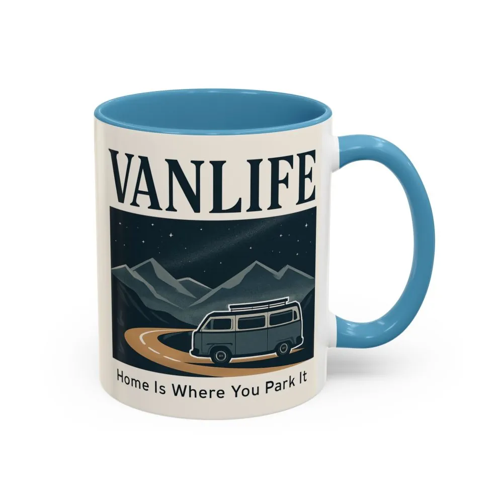 5257419876753013232_2048.jpeg Coffee Mug — "Vanlife - Home Is Where You Park It" Accent Campervan Travel Mug