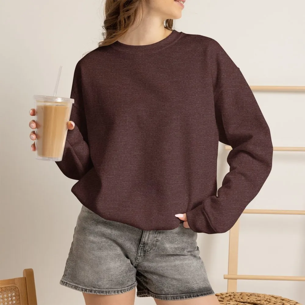 Crewneck Sweatshirt — "ROAD WHERE MADE FOR JOURNEYS-NOT DESTINATIONS" (Only Back printed) Vintage Camper Van Outdoor Graphic