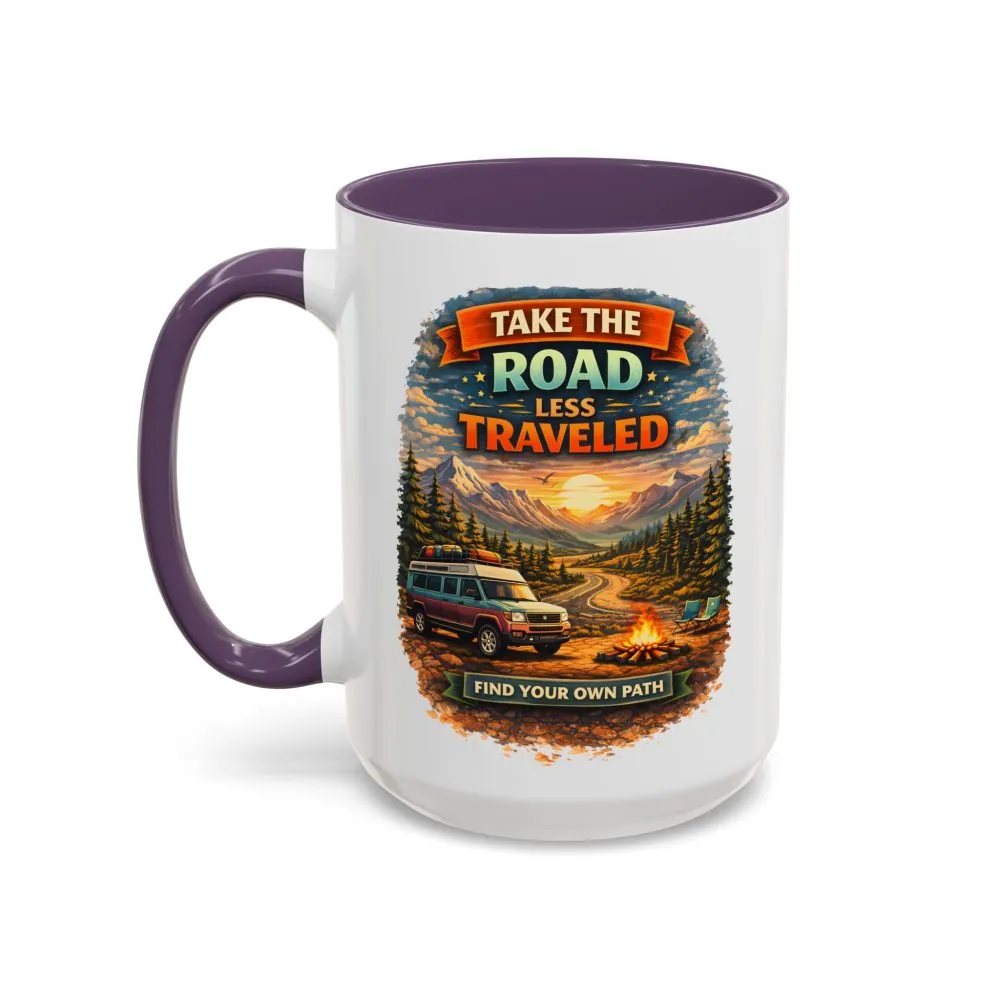 5283313900318934822_2048.jpeg Accent Coffee Mug (11, 15oz) — "Take The Road Less Traveled" Design Scenic-Line