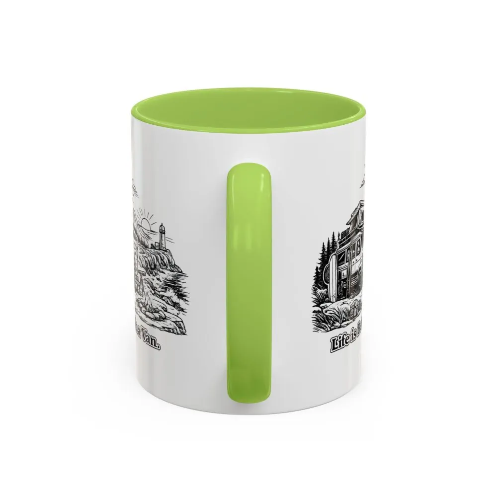 Accent Coffee Mug (11, 15oz) — "Life Is Better In A Van" Design Minimal-Line