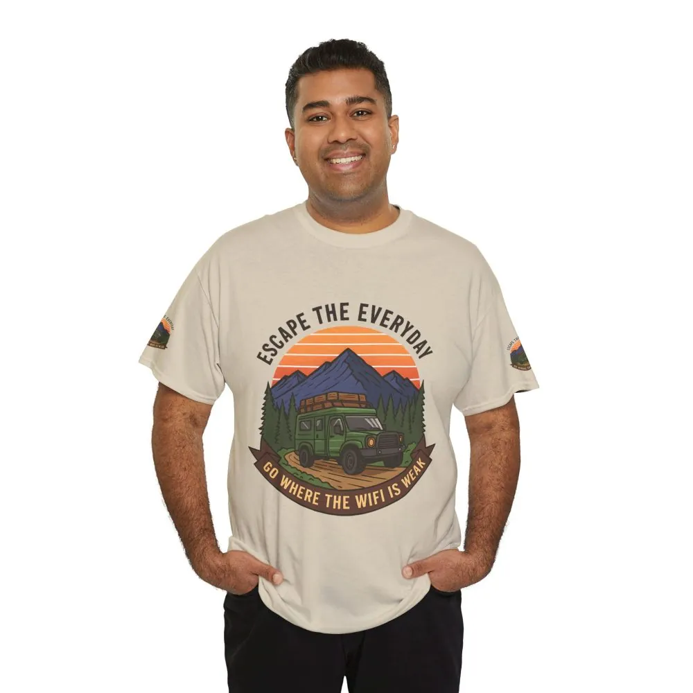5293132955522814985_2048.jpeg Unisex Heavy Cotton Tee — "Go Where the WiFi Is Weak" Adventure Shirt