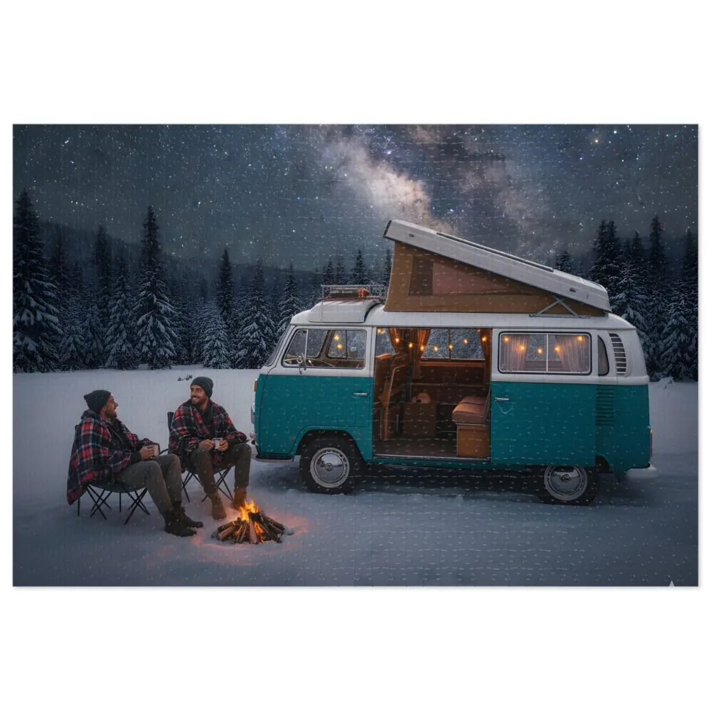 Jigsaw Puzzle with Tin — Van Life Night Sky