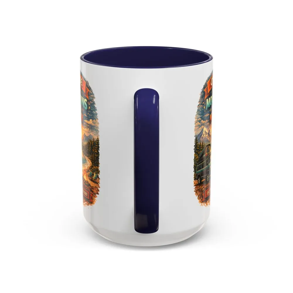 Accent Coffee Mug (11, 15oz) — "Choose The Mountens" Design Scenic-Line