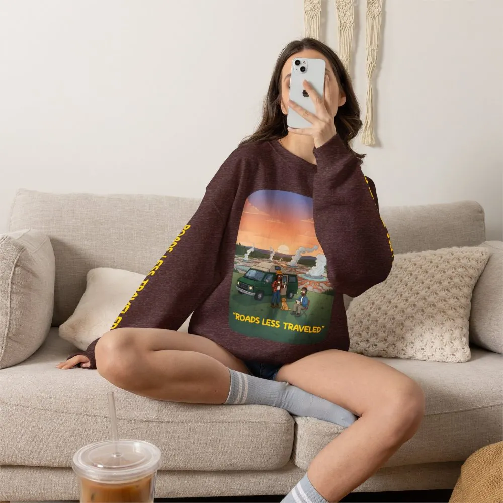 5330342707429758108_2048.jpeg Unisex Heavy Blend™ Crewneck Sweatshirt — "Roads Less Traveled" Design Sitcom-Line
