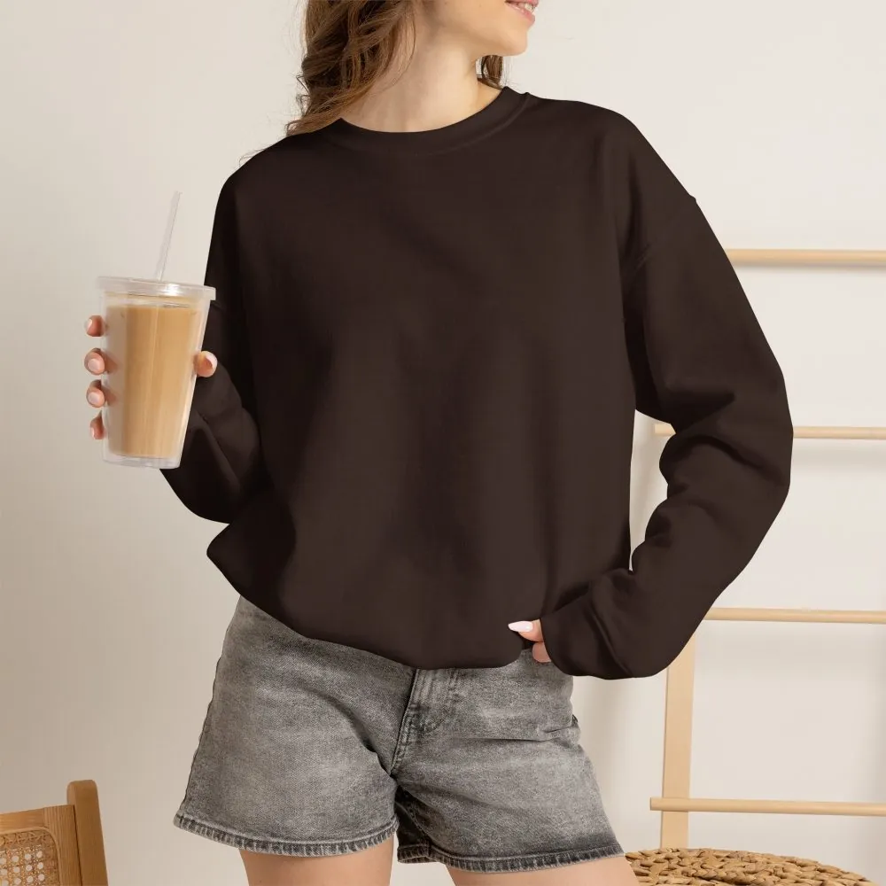 Crewneck Sweatshirt — "ROAD WHERE MADE FOR JOURNEYS-NOT DESTINATIONS" (Only Back printed) Vintage Camper Van Outdoor Graphic