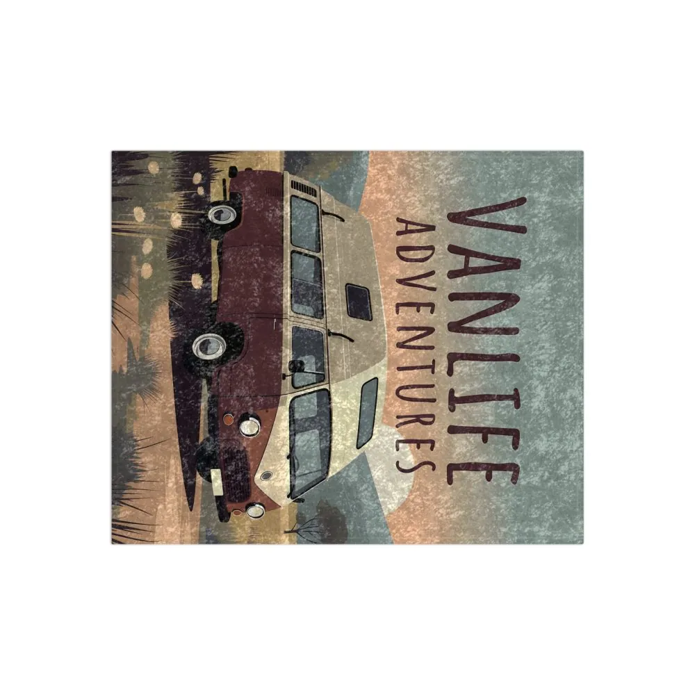 5351881300241230450_2048.jpeg Crushed Velvet Blanket – "Vanlife Adventures" Retro Camper Van Cozy Throw