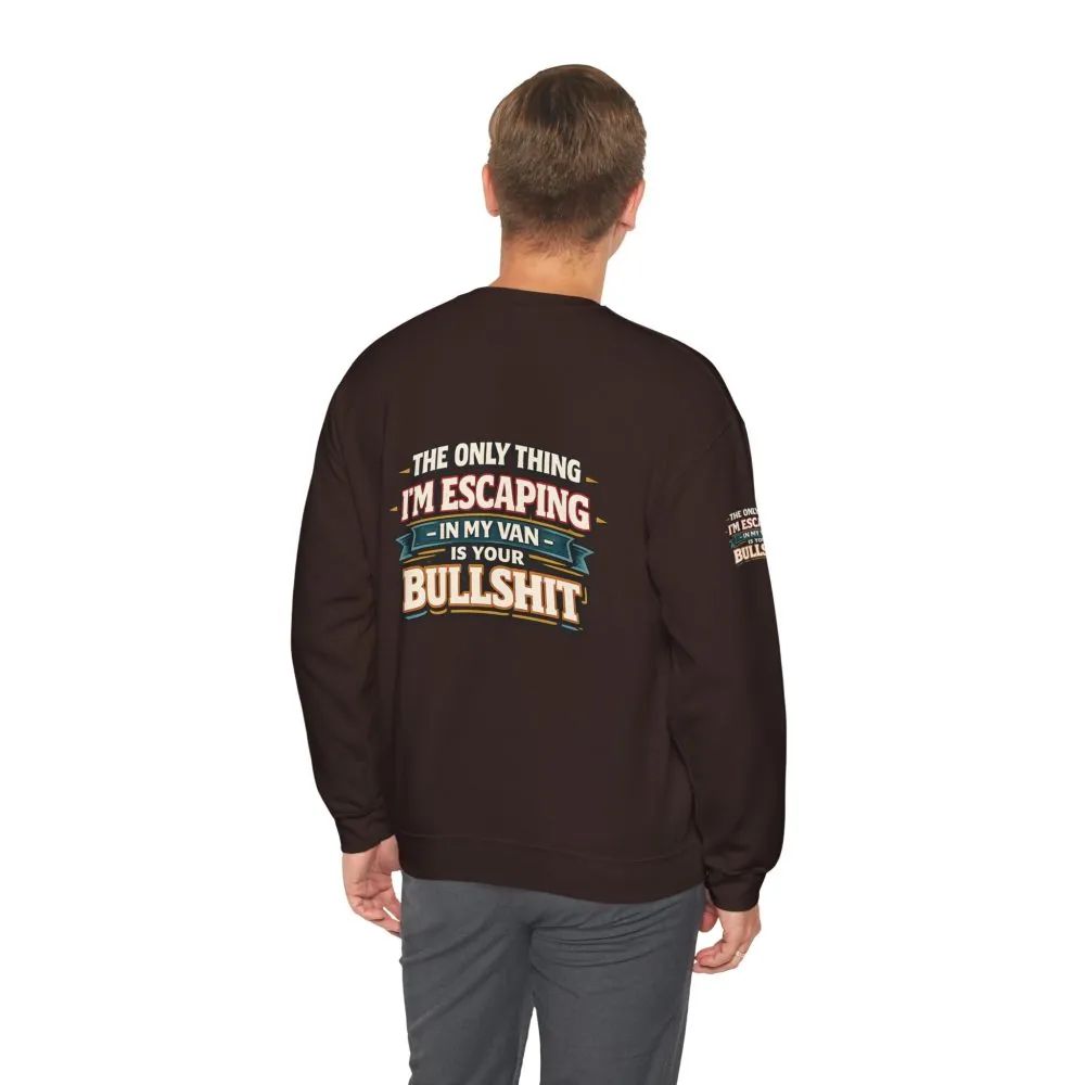Unisex Heavy Blend™ Crewneck Sweatshirt — "The Only Thing I´m Escaping" Design F**K-Line