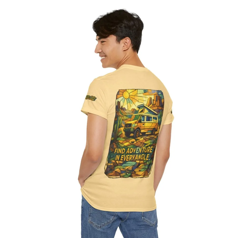 5366805134231168164_2048.jpeg Unisex Heavy Cotton Tee — "Find Adventure In Every Corner" Design Cubic-Line