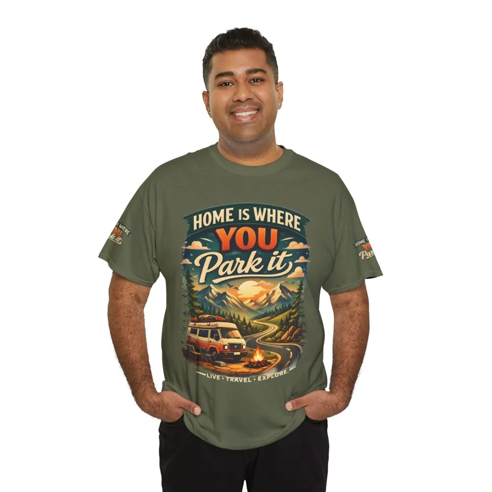 5368939879854359280_2048.jpeg Unisex Heavy Cotton Tee — "Hom Is Where You Park It" Design Scenic-Line