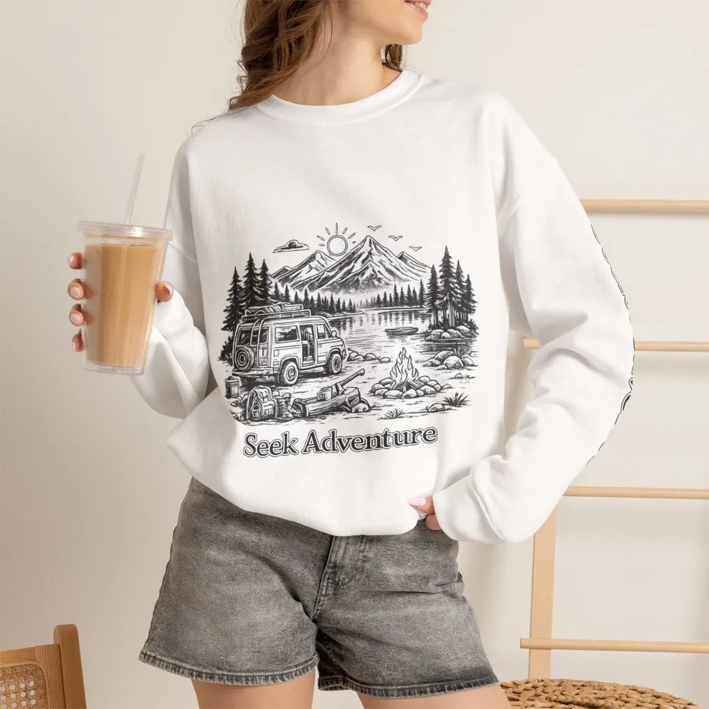 53795456870652049_2048.jpeg Unisex Heavy Blend™ Crewneck Sweatshirt — "Seek Adventure" Design Minimal-Line