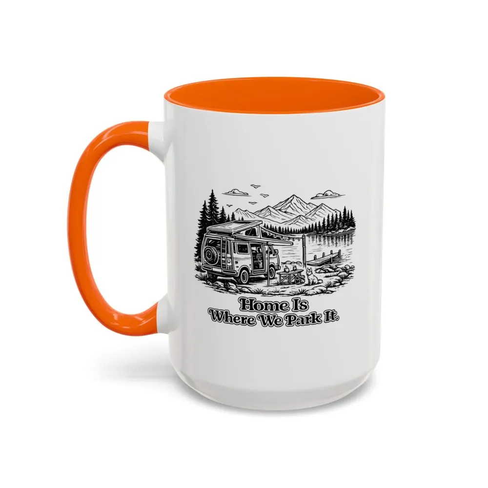 5379560267835348955_2048.jpeg Accent Coffee Mug (11, 15oz) — "Home Is Where You Park It" Design Minimal-Line