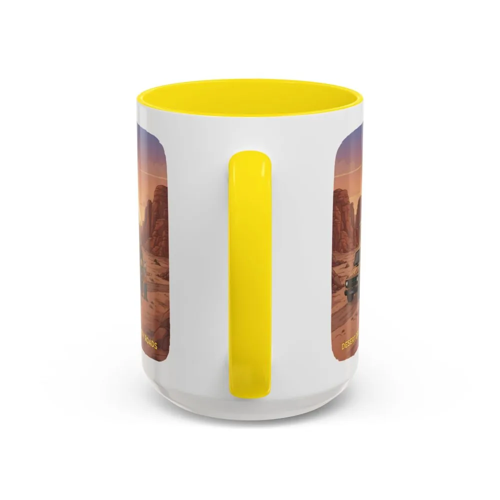 Accent Coffee Mug (11, 15oz) — "Desert Dreams Dusty Roads" Design Sitcom-Line