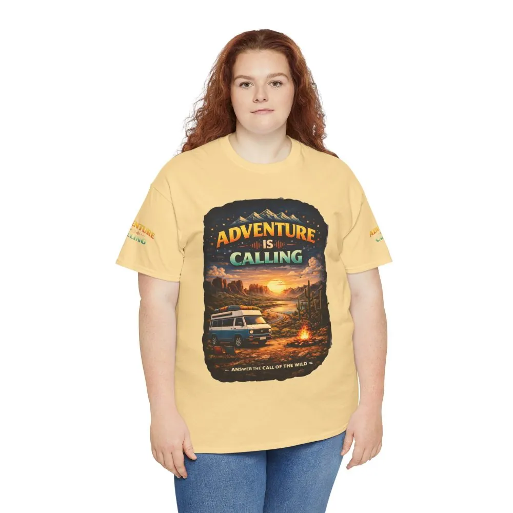 538863749042180954_2048.jpeg Unisex Heavy Cotton Tee — "Adventure Is Calling" Design Scenic-Line