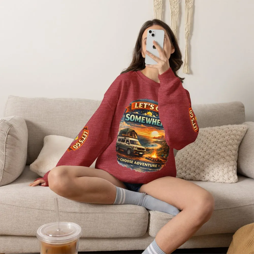 5394437424708234753_2048.jpeg Unisex Heavy Blend™ Crewneck Sweatshirt — "Lets Go Somewhere" Design Scenic-Line