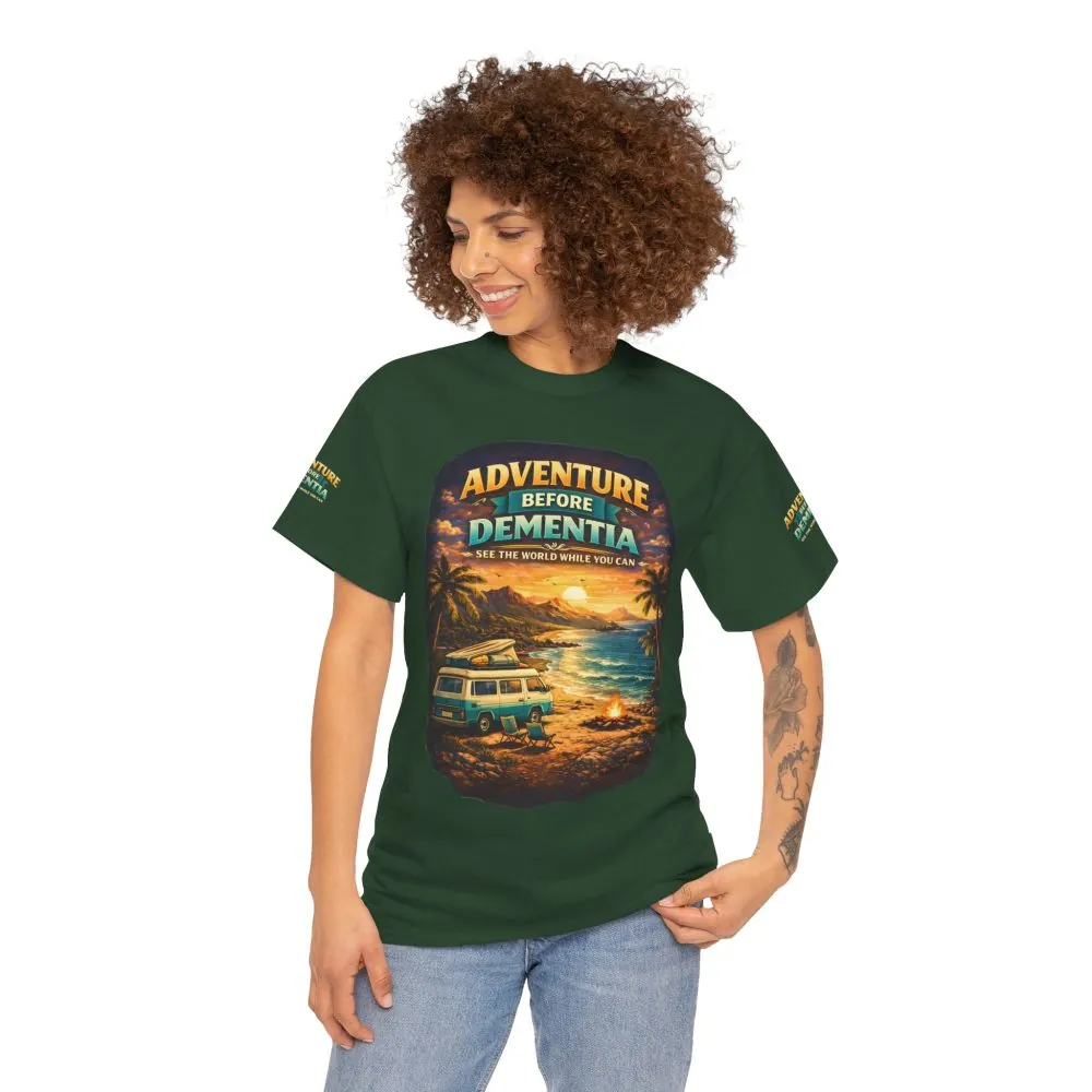 5398836112256026808_2048.jpeg Unisex Heavy Cotton Tee — "Adventure Before Dementia" Design Scenic-Line