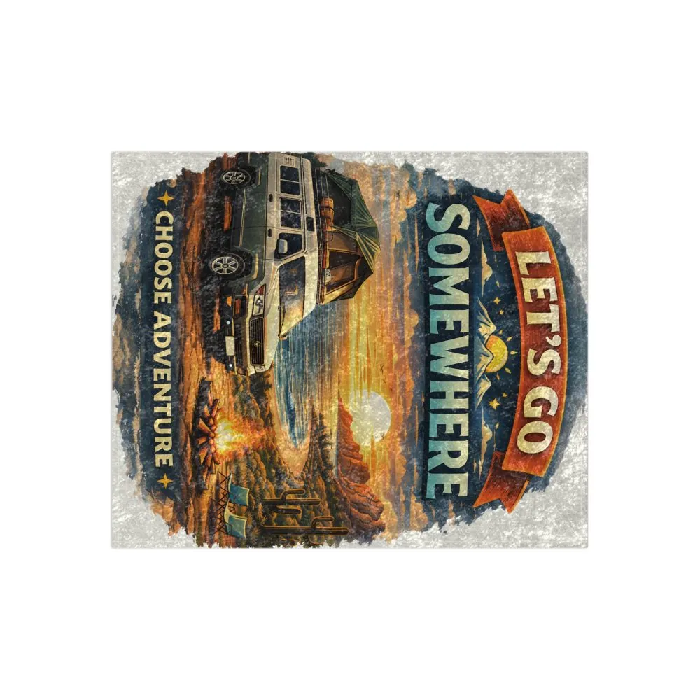 540081697339196153_2048.jpeg Crushed Velvet Blanket —"Lets Go Somewhere" Design Scenic-Line (Campervan)