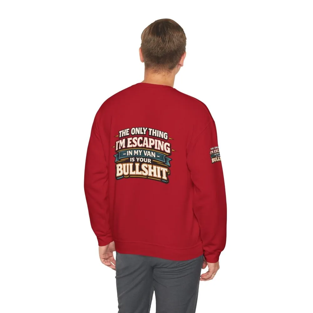 Unisex Heavy Blend™ Crewneck Sweatshirt — "The Only Thing I´m Escaping" Design F**K-Line