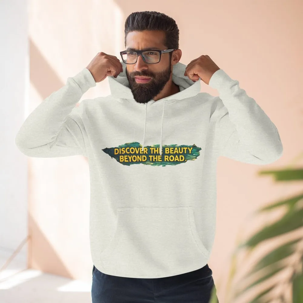5408350363378052780_2048.jpeg Three-Panel Fleece Hoodie - "Discover The Bieuty Beyond The Road" Design Cubic-Line