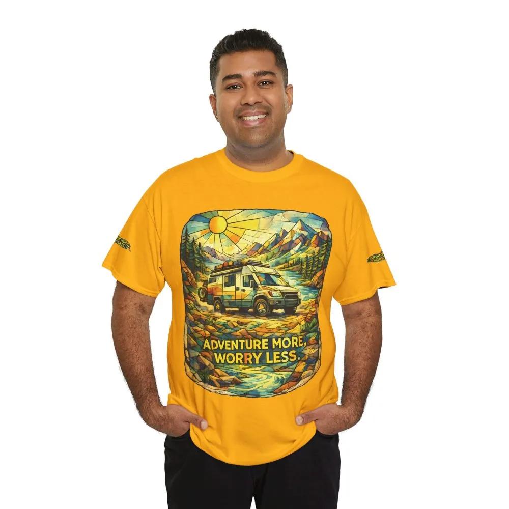 5410385818467646468_2048.jpeg Unisex Heavy Cotton Tee — "Adventure More Worry Less" Design Cubic-Line