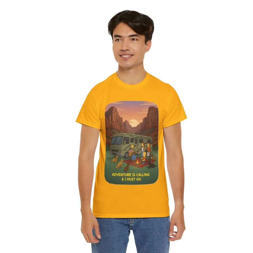 5439136334582991902_2048.jpeg Unisex Heavy Cotton Tee — "Adventure Is Calling-I Must Go" Design Sitcom-Line