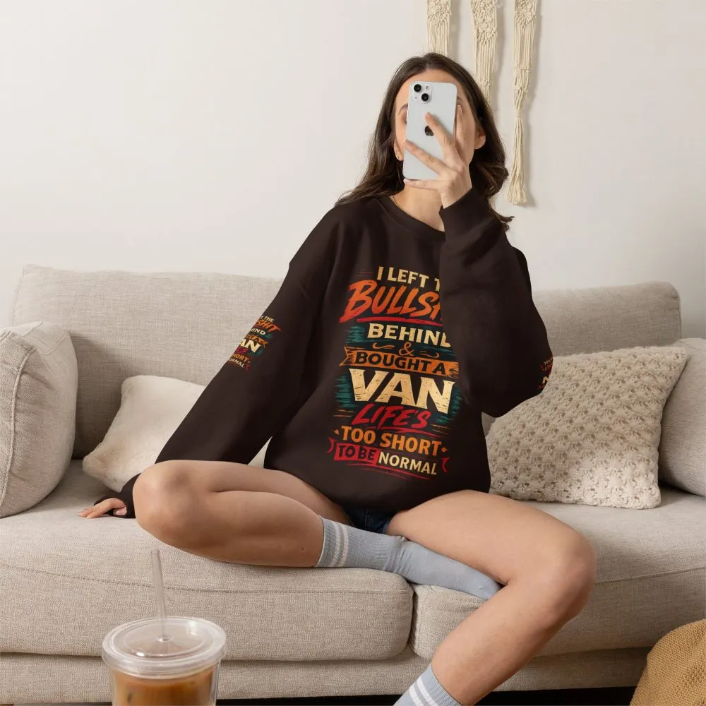 Unisex Heavy Blend™ Crewneck Sweatshirt — "I Left The Bullshit" Design F**K-Line