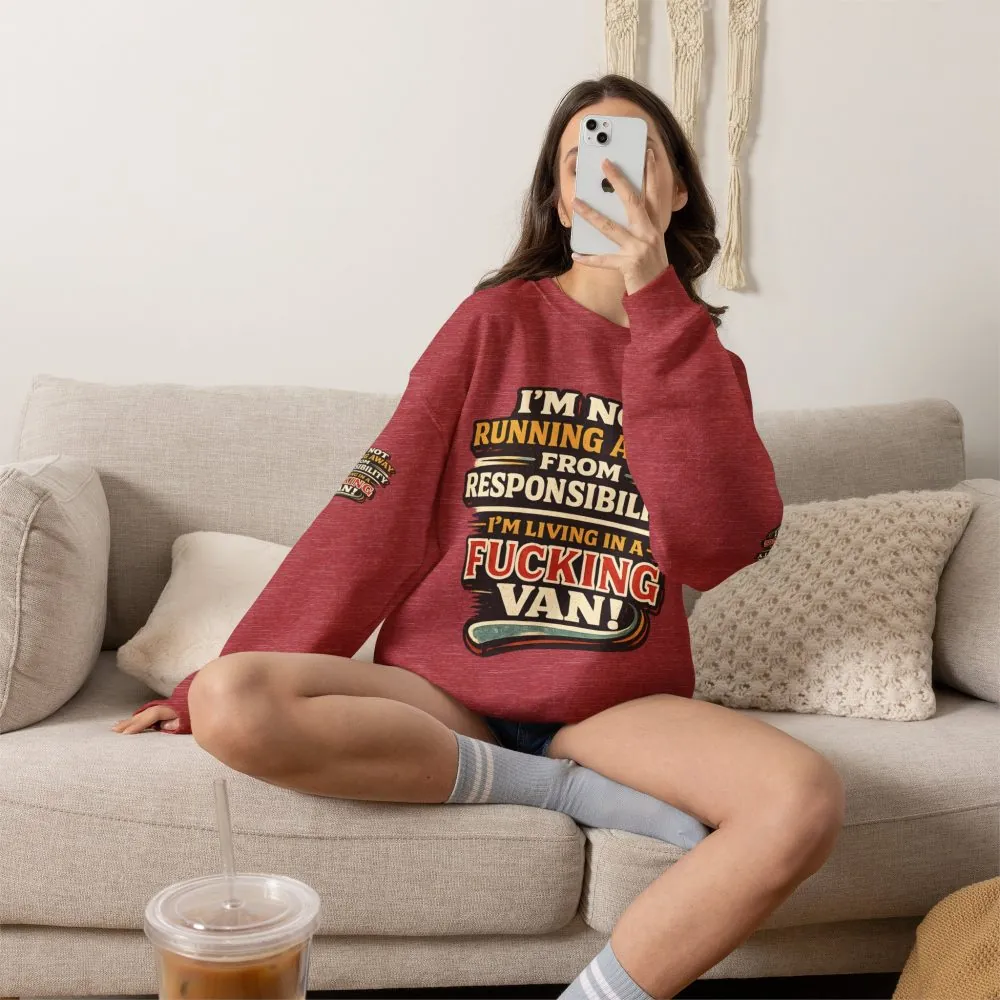 5452882352899237377_2048.jpeg Unisex Heavy Blend™ Crewneck Sweatshirt — "I`m Not running Away" Design F**K-Line