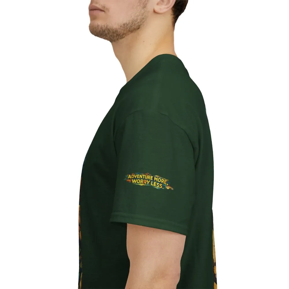 5453932026701430982_2048.jpeg Unisex Heavy Cotton Tee — "Adventure More Worry Less" Design Cubic-Line