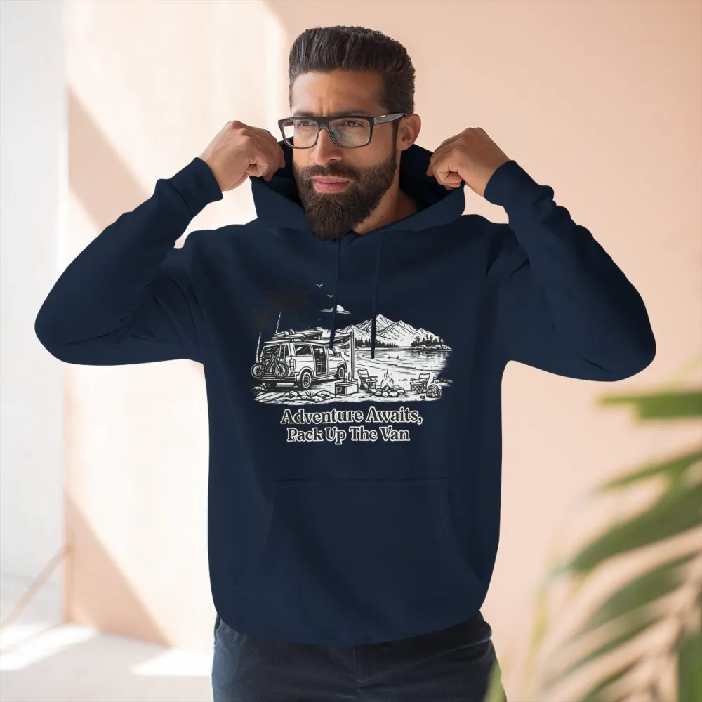 5466771665837398410_2048.jpeg Three-Panel Fleece Hoodie - "Adventure Awaits,Pack Up The Van" Design Minimal-Line