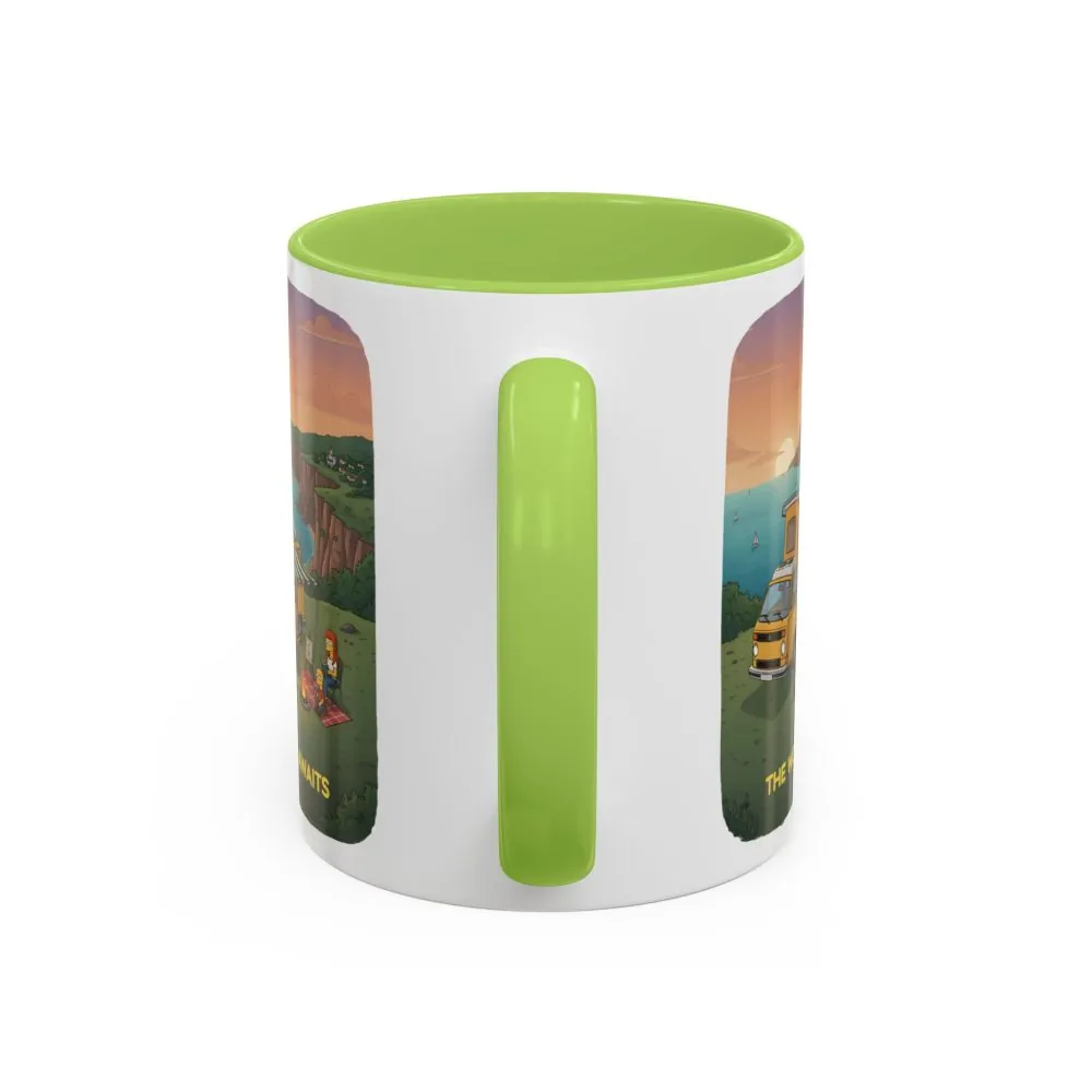Accent Coffee Mug (11, 15oz) — "The World Awaits" Design Sitcom-Line