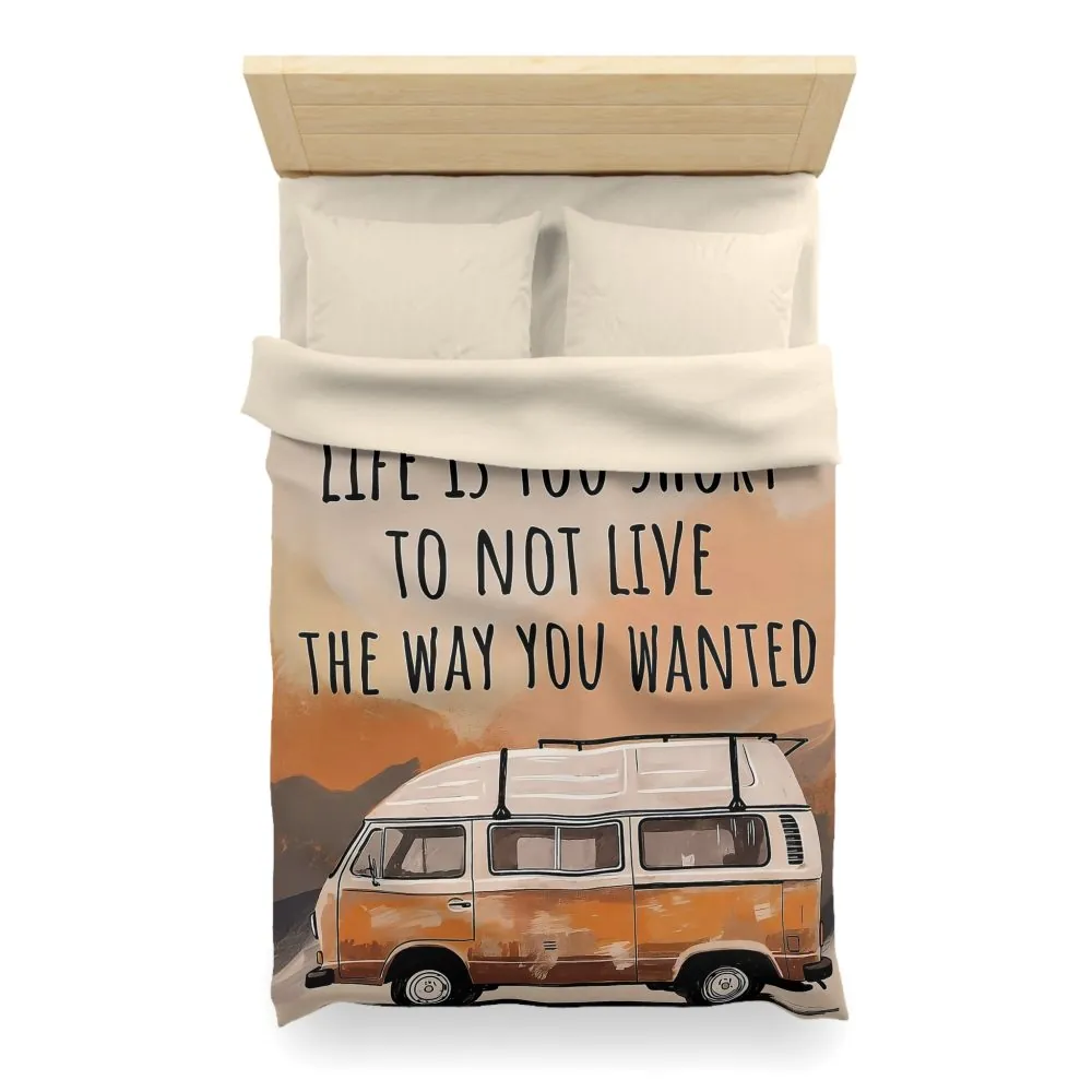 5483698680490338057_2048.jpeg Duvet Cover — 'Vanlife - Life Is Too Short to Not Live the Way You Wanted' Camper Bedding