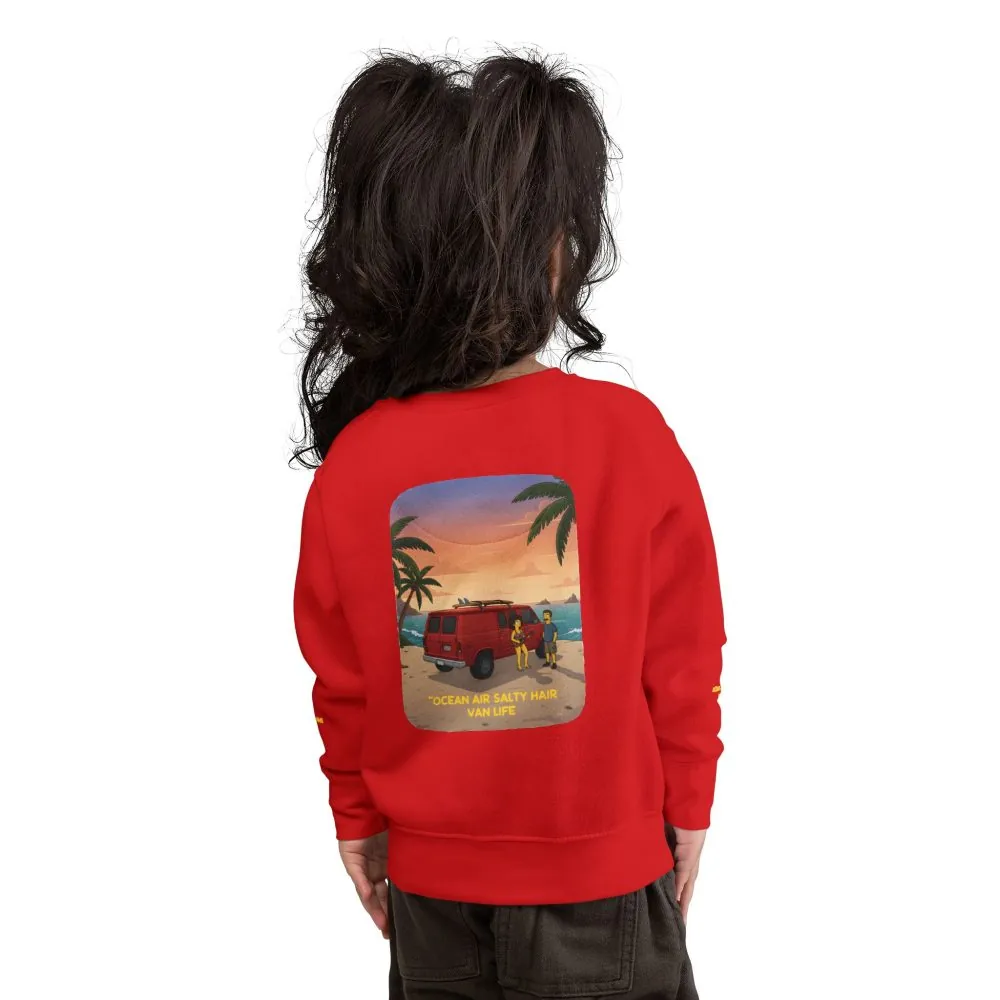 Toddler Sweatshirt - "Ocean Air Salty Hair Van Life" (Design Sitcom-Line)