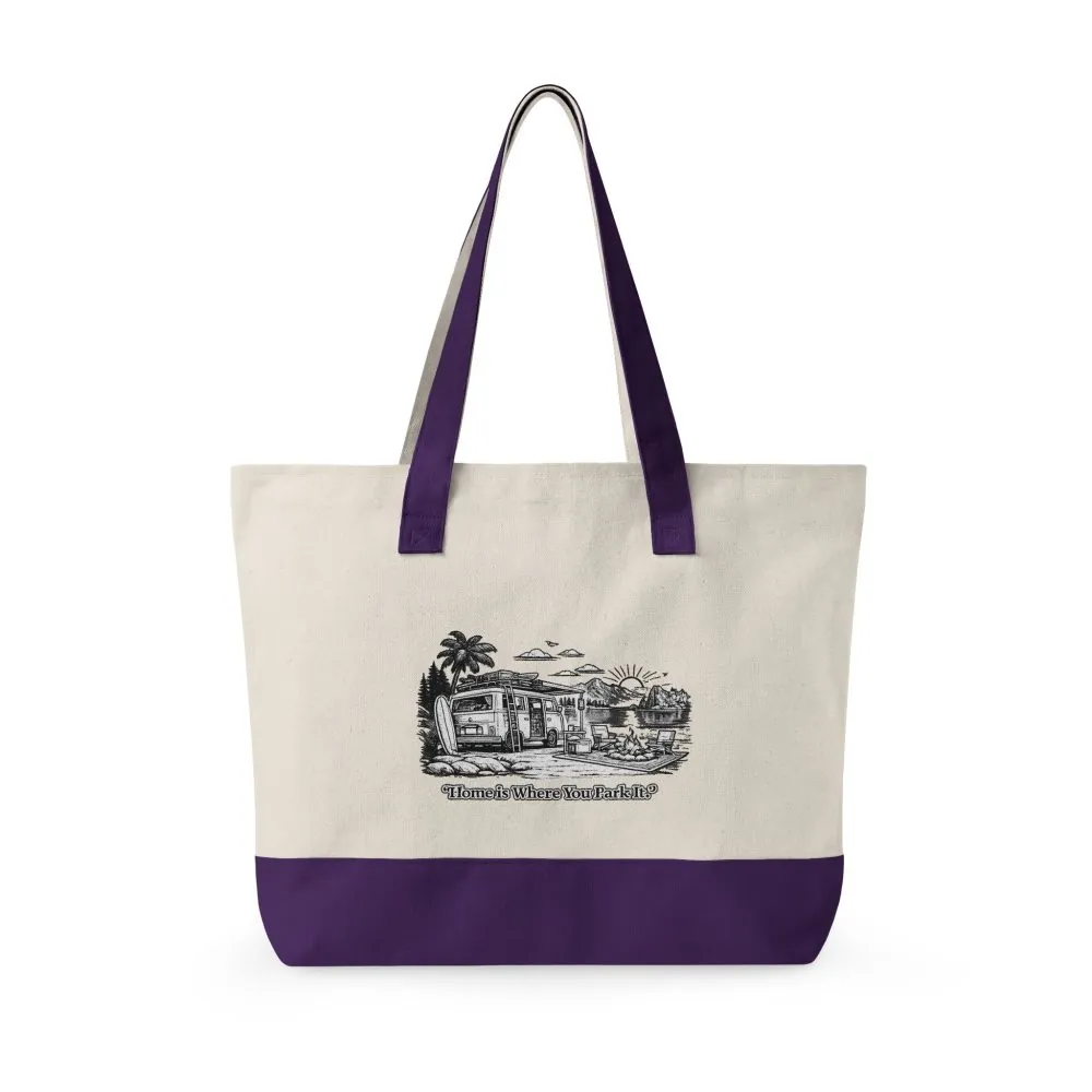 5486205593848670017_2048.jpeg Zippered Canvas Tote — "Adventure Is Where You park It" (Design Minimal-Line)
