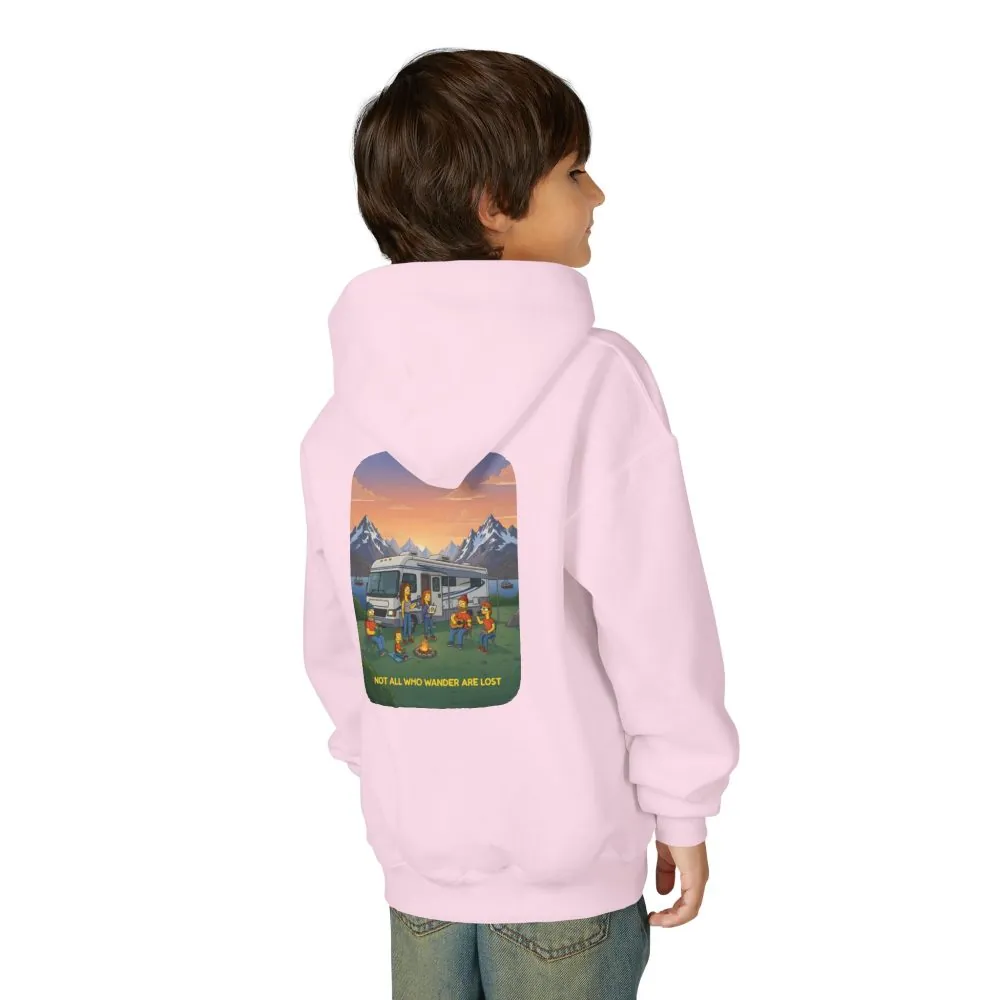 5495754444307950428_2048.jpeg Youth Hoodie(Gildan) – "Not All Who Wander Are Lost" (Design Sitcom-Line)