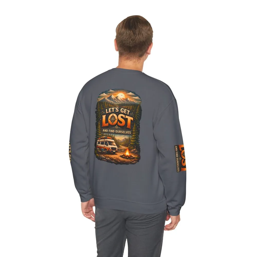 5507902664594174080_2048.jpeg Unisex Heavy Blend™ Crewneck Sweatshirt — "Let´s Get Lost And Found Ourselfs" Design Scenic-Line