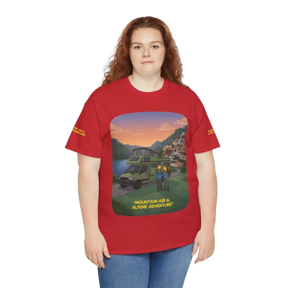 551301969188956272_2048.jpeg Unisex Heavy Cotton Tee — "Mountain Air And Alpine Adventure" Design Sitcom-Line