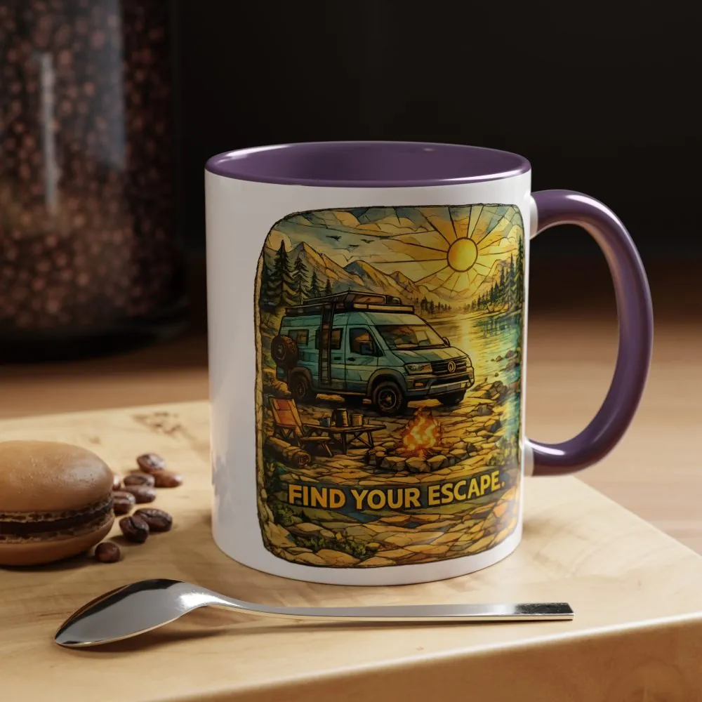 5513638387493445634_2048.jpeg Accent Coffee Mug (11, 15oz) — "Find Your Escape" Design Cubic-Line